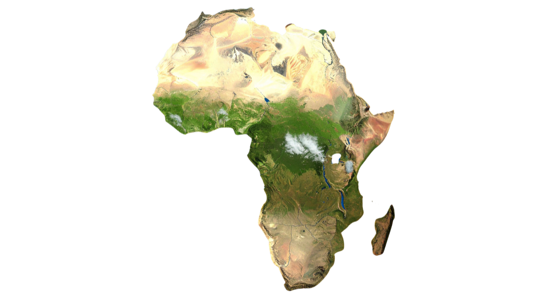 Satellite map of the African continent
